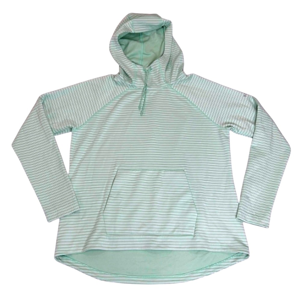 Columbia Omni-Wick Hoodie Womens XL Mint Green Striped Pullover AK1207